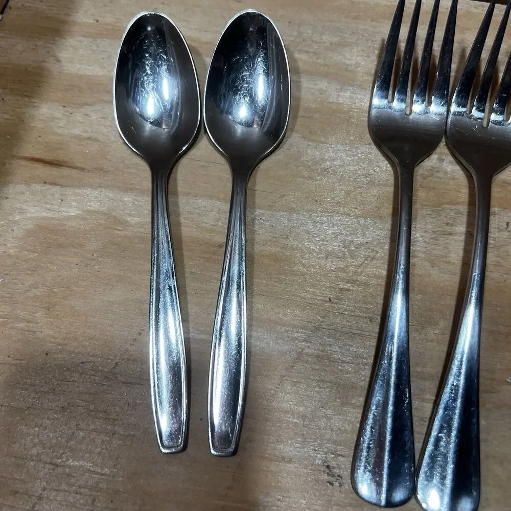 Vintage Oneida Stainless Steel Flatware Mixed 10 Piece Lot Forks Spoons MCM